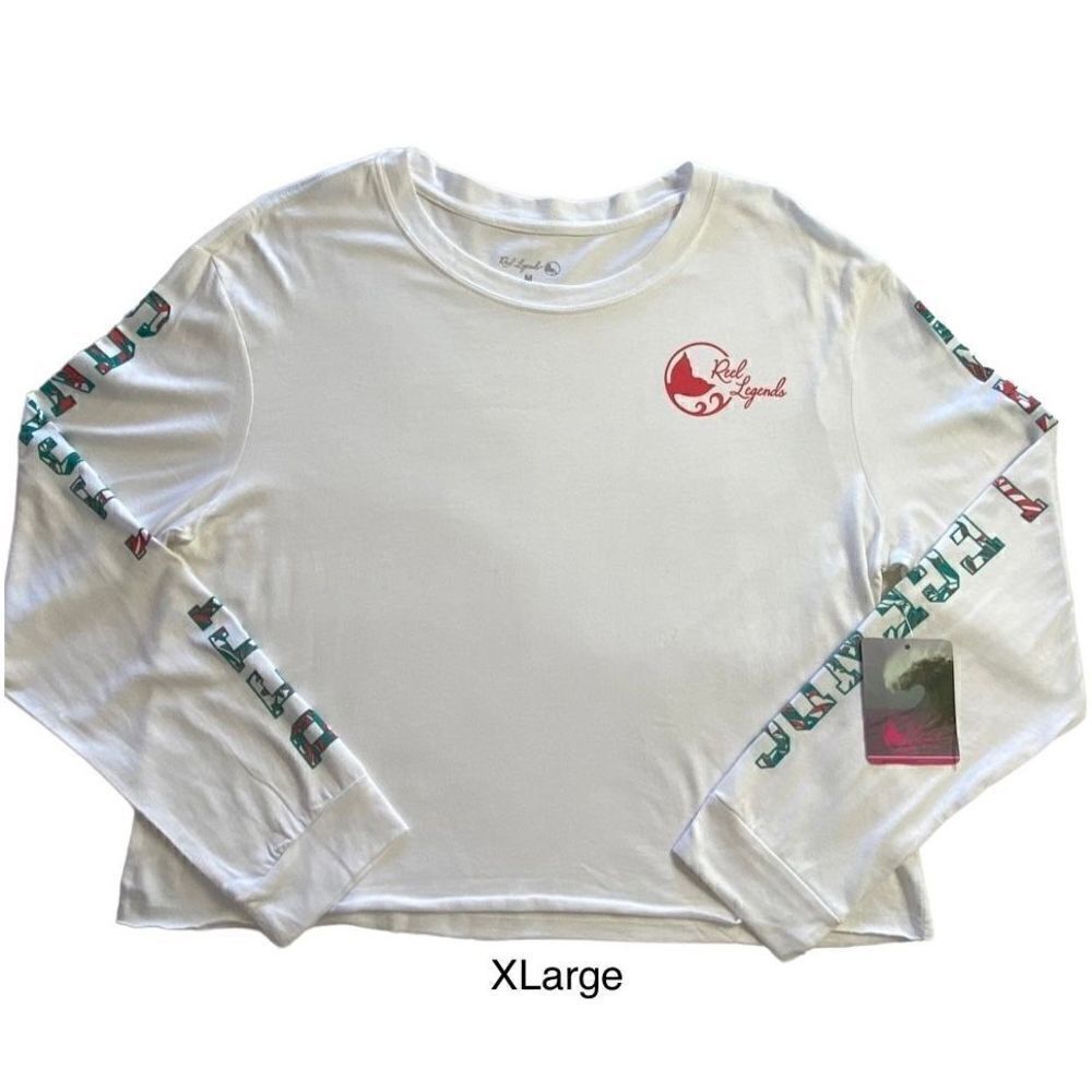 REEL LEGENDS Women’s XLARGE Logo Long Sleeve White T-Shirt